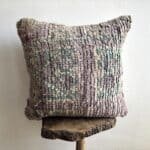 Moroccan Rug Pillow Case Purple green wool