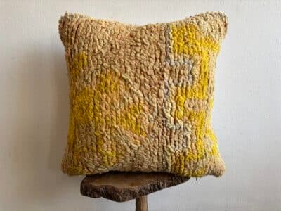 Morocco Wool Pillow Yellow