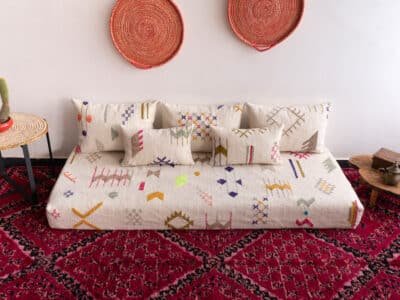6 ft Arab Kilim Floor Sofa - Image 4