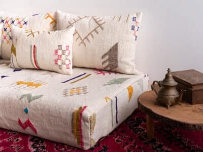 6 ft Arab Kilim Floor Sofa - Image 6