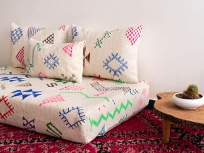 4 ft Boho Floor Couch - Image 5