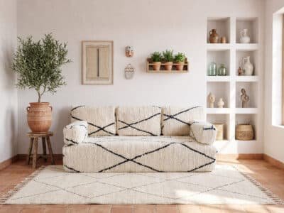 White Floor Sofa Covers Morocco - Image 1