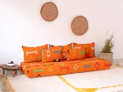 6 ft Orange Floor Sofa Morocco - Image 2