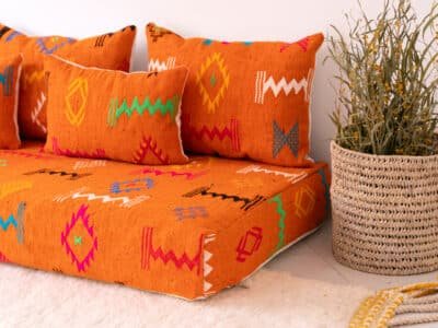 6 ft Orange Floor Sofa Morocco - Image 5