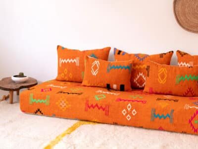 6 ft Orange Floor Sofa Morocco - Image 8