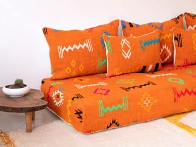 6 ft Orange Floor Sofa Morocco - Image 7