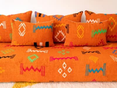 6 ft Orange Floor Sofa Morocco - Image 9