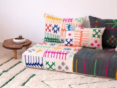 6ft Multicolored Floor Sofa - Image 5