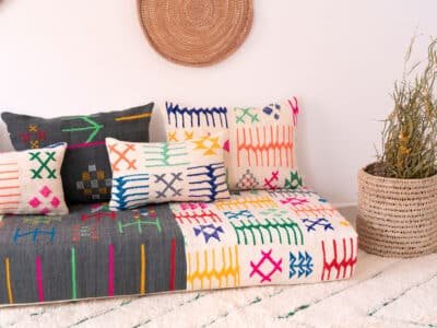 6ft Multicolored Floor Sofa - Image 6
