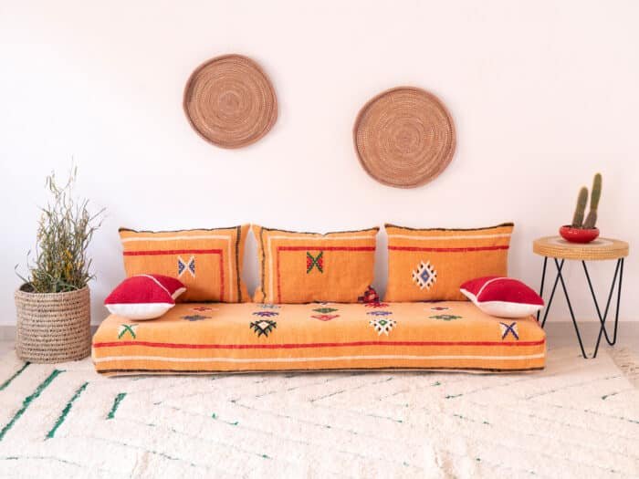 Moroccan Floor Sofa Orange