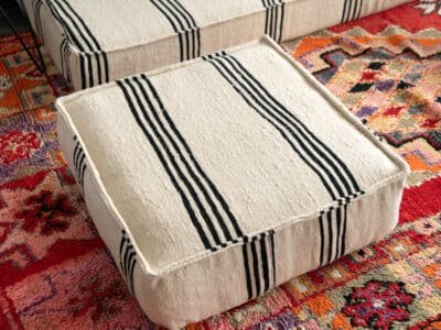 6 ft Black Stripes Floor Sofa Set - Image 3