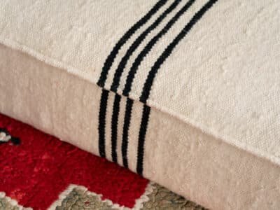 6 ft Black Stripes Floor Sofa Set - Image 4