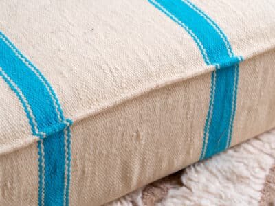 6 ft Light Blue Stripes Floor Sofa Set - Image 11