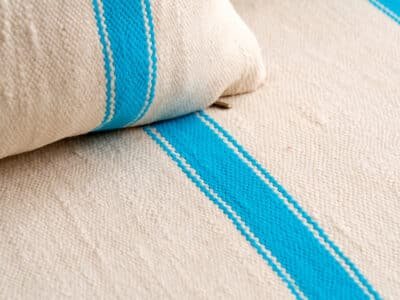 6 ft Light Blue Stripes Floor Sofa Set - Image 9