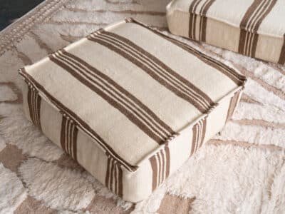 6 ft Brown Stripes Floor Sofa Set - Image 11