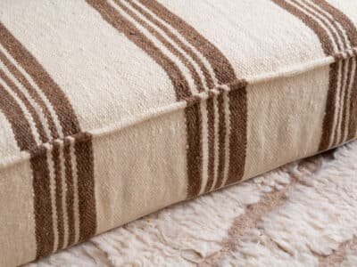 6 ft Brown Stripes Floor Sofa Set - Image 12