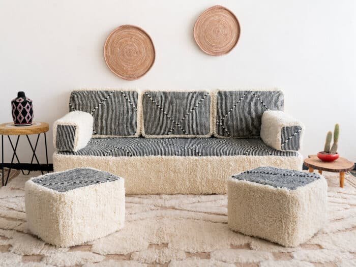 Cushion Couch Floor With Sools