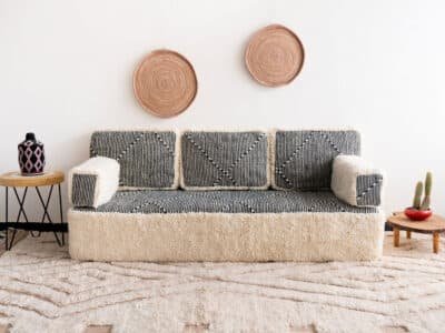 Floor Cushion Seating White - Image 5
