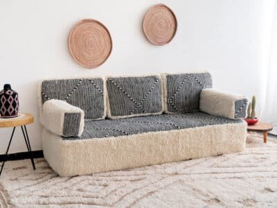 Floor Cushion Seating White - Image 7