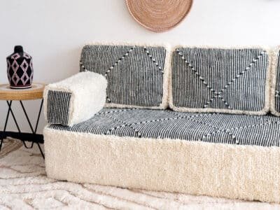 Floor Cushion Seating White - Image 10