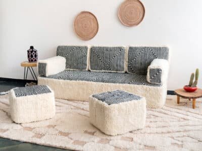 Floor Cushion Seating White - Image 3