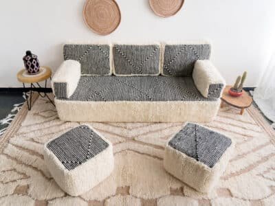Floor Cushion Seating White - Image 4
