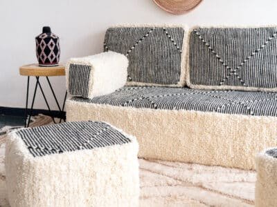 Floor Cushion Seating White - Image 9