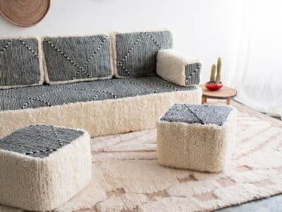 Floor Cushion Seating White - Image 11