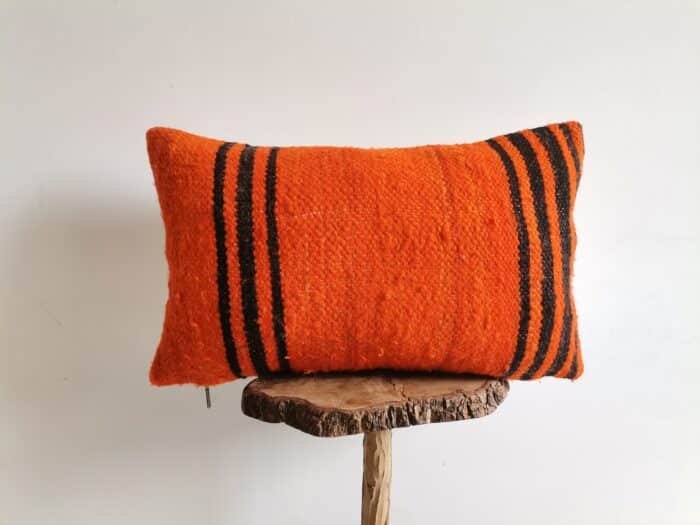 Decorative Boho Pillow Case Orange and Black
