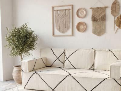 Moroccan Large Floor Sofa White - Image 5