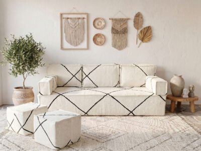 Moroccan Large Floor Sofa White