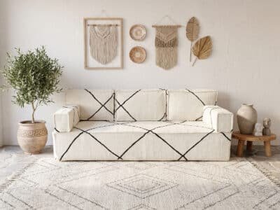 Moroccan Large Floor Sofa White - Image 7