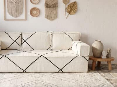 Moroccan Large Floor Sofa White - Image 6