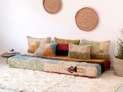 6 ft Modern Berber Floor Sofa - Image 7
