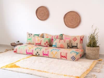 6 ft Beige Floor Sofa Morocco - Image 4