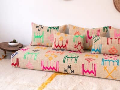 6 ft Beige Floor Sofa Morocco - Image 7