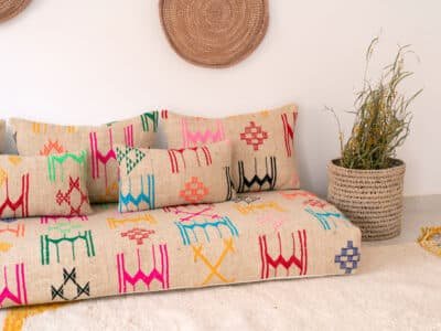 6 ft Beige Floor Sofa Morocco - Image 8
