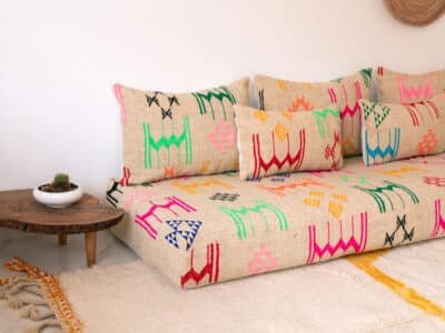 6 ft Beige Floor Sofa Morocco - Image 9