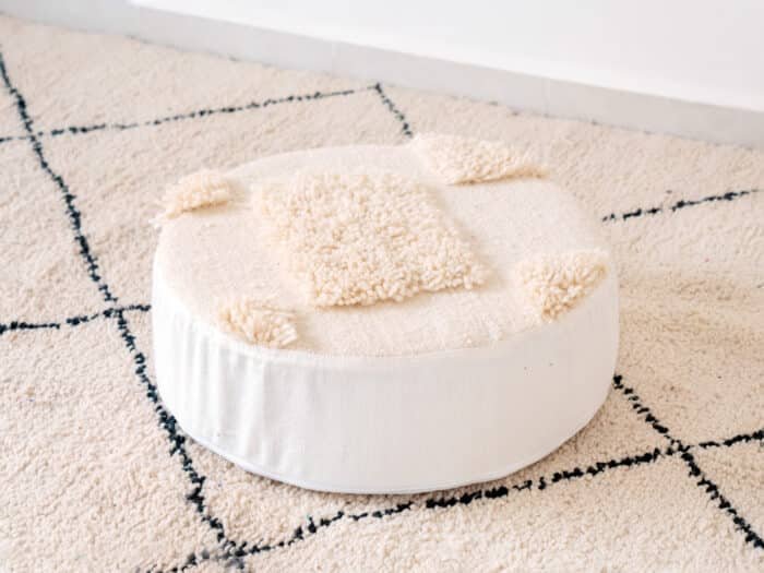 White Wool Ottoman