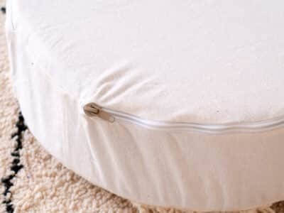 20X6'' White Wool Pouf - Image 5
