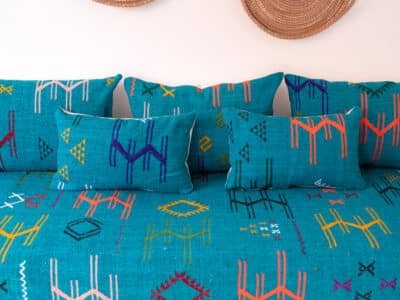 6 ft Turquoise Floor Sofa Morocco - Image 10