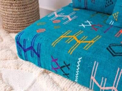 6 ft Turquoise Floor Sofa Morocco - Image 11