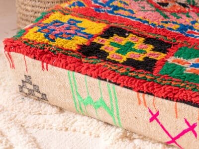 7 ft Bohemian Moroccan Floor Sofa - Image 10