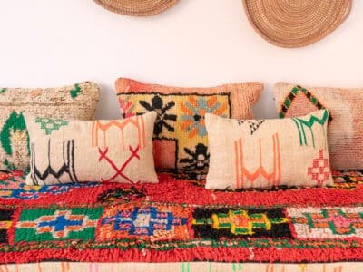 7 ft Bohemian Moroccan Floor Sofa - Image 11