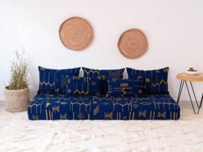 Blue Moroccan Kilim Floor Sofa