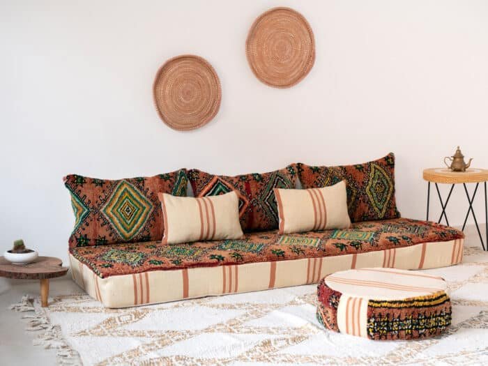 Bohemian Moroccan Floor Couch Vintage