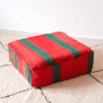 24X24X8'' Berber Pouf Red