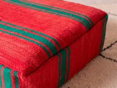 24X24X8'' Berber Pouf Red - Image 3