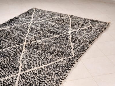 5x9 Modern Moroccan Carpet Black - Image 3
