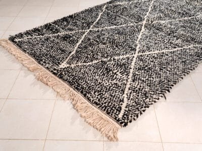 5x9 Modern Moroccan Carpet Black - Image 4